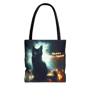 Halloween Black Cat Tote Bag