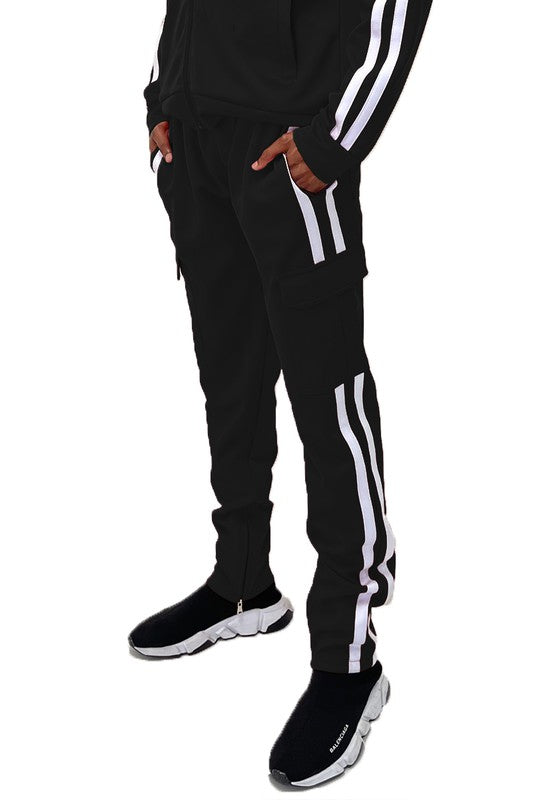 Two Stripe Cargo Pouch Track Pants S-3XL