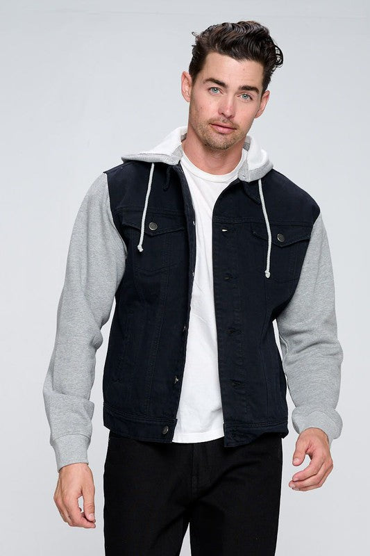 Men's Denim and Fleece Hoodies- S-XL