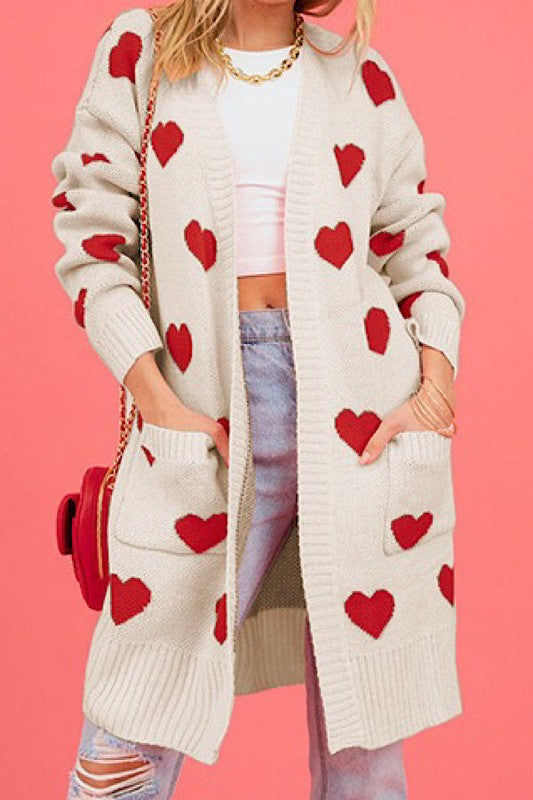 Hearts all over Cardigan (S-XL) 2 Colors Available