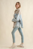 All Cotton Jacket with Fringed Hem S-L 2 Colors Available !