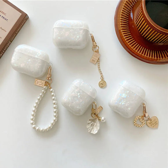 Pearl Shell Soft Case with Keys for AirPods